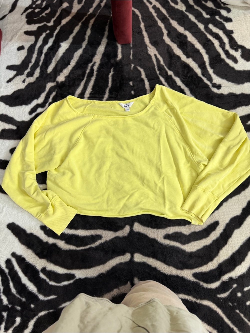 JoyLab Neon Yellow Cropped Long-Sleeve Top